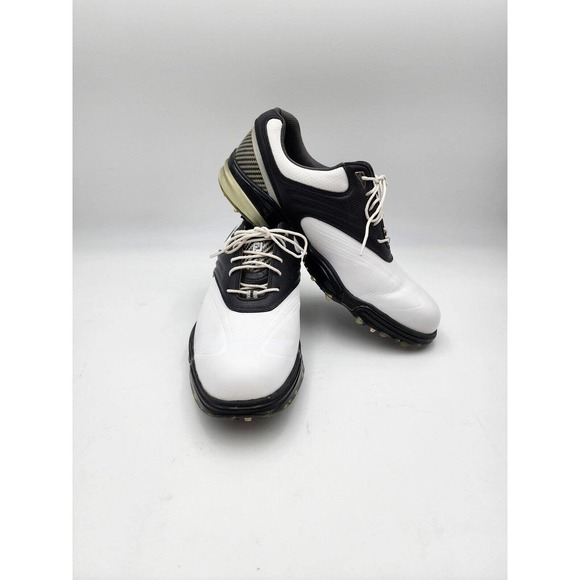 FootJoy Sport White and Black Leather Spike Golf Shoe Style 53156 Men Sz 10.5 M - Picture 2 of 9